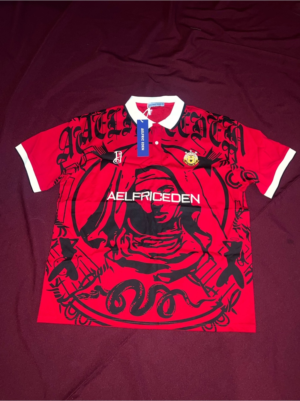 Aelfric Eden Red Graphic Polo Shirt